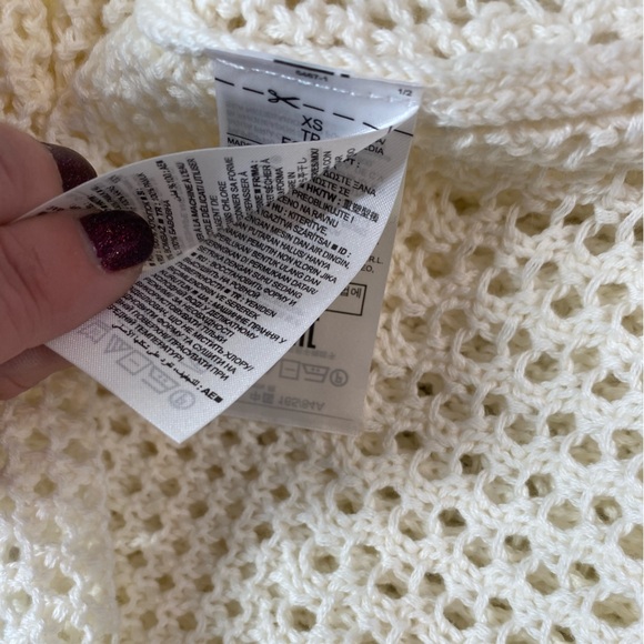 GAP long open knit hooded open front Cardigan White - Picture 11 of 15